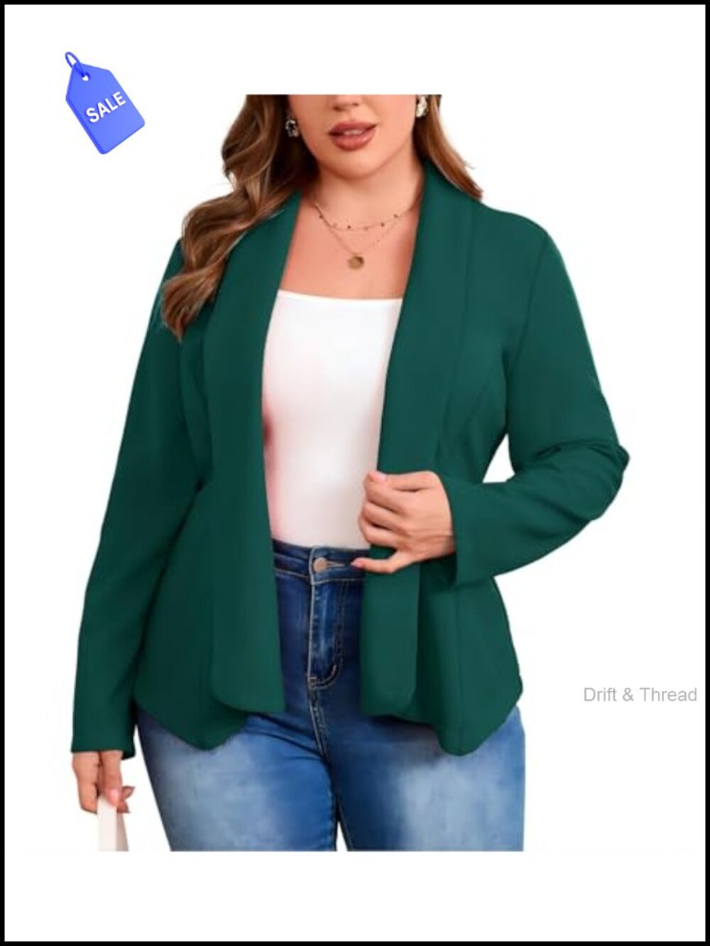 Plus Size Peplum Blazer 3/4 Sleeve Business Casual Oversized Vest Jacket